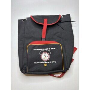 Vintage Disney “The Magic Hour Is Back” ABC Network Drawstring Backpack Black